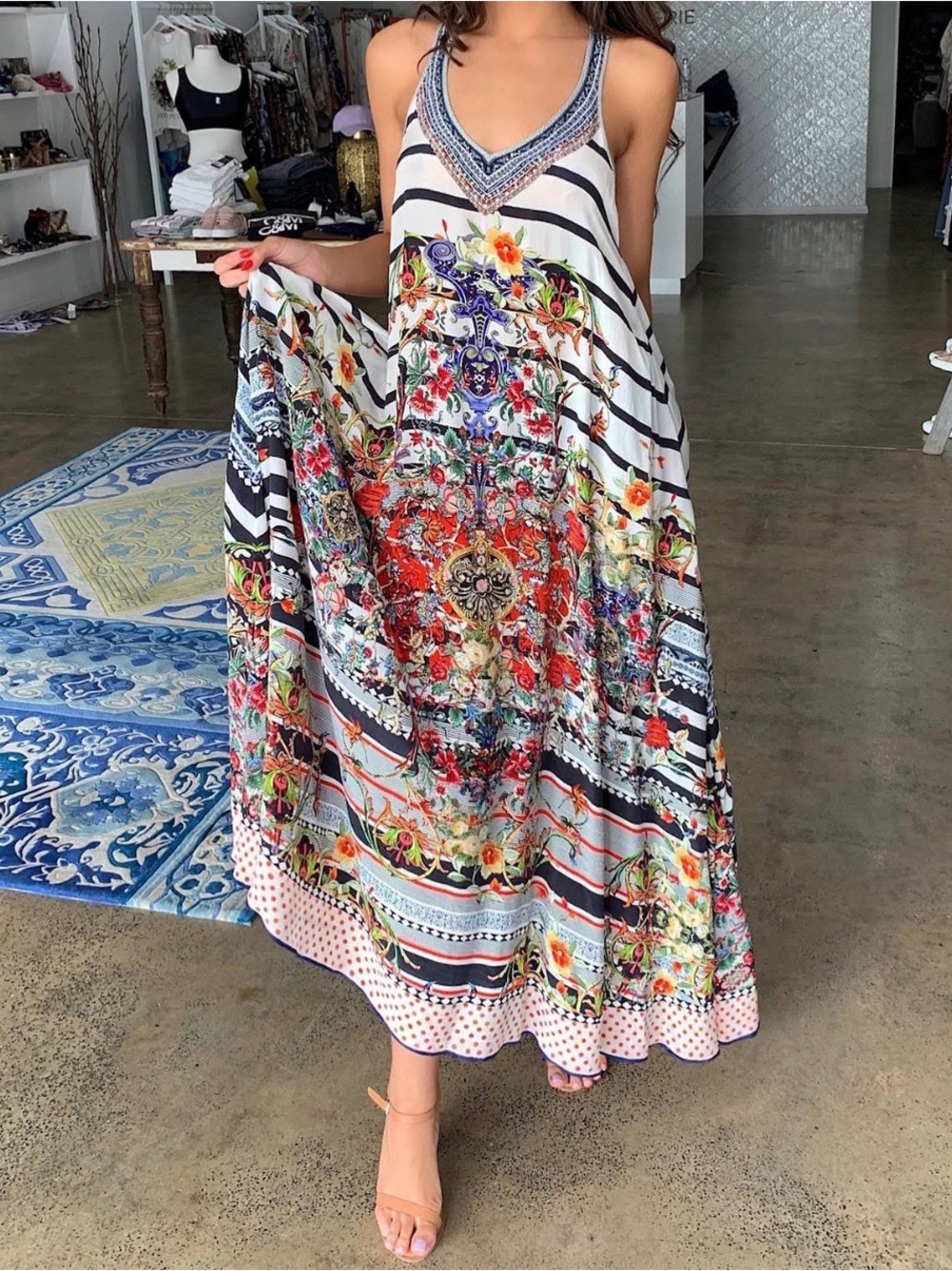 Camilla Silk Maxi Dress Sz Xs